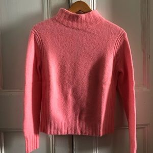 J.Crew Bright Pink Plush Sweater Turtleneck Size XS XSmall